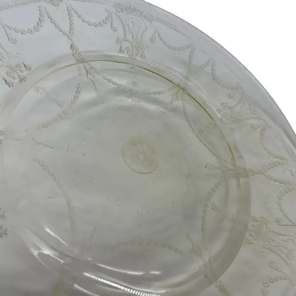 VTG Anchor Hocking Cameo Ballerina‎ Depression Glass Plates Teacup Yellow